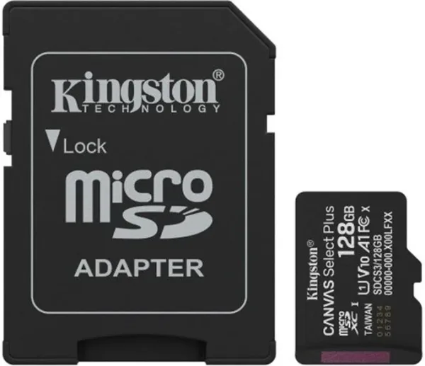 Kingston Technology 128GB microSDXC Canvas Select Plus Gen3 150MB/s A1 (Incluye adaptador de SD)
