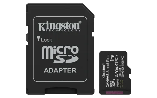 Kingston Technology 1TB microSDXC Canvas Select Plus Gen3 150MB/s A1 (Incluye adaptador de SD)