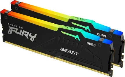 DDR5 64 GB (2X32KIT) 6000 MHz. FURY BEAST RGB KINGSTON