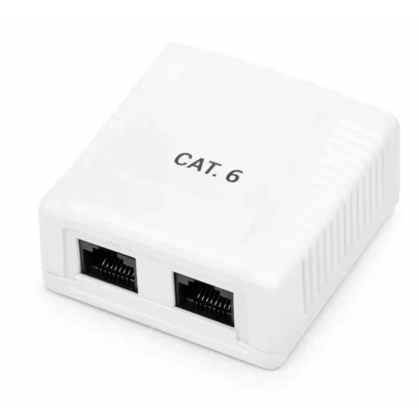 Roseta de superficie phasak cat 6 utp caja 2 puertos hembra rj45
