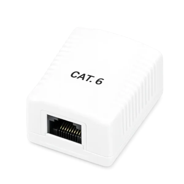 Roseta de superficie phasak cat 6 utp caja 1 puerto hembra rj45