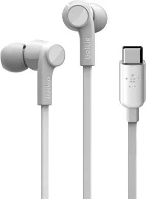 Belkin ROCKSTAR Auriculares Alámbrico Dentro de oído Llamadas/Música USB Tipo C Blanco