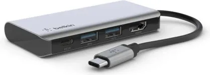 Belkin AVC006btSGY USB 3.2 Gen 1 (3.1 Gen 1) Type-C Plata