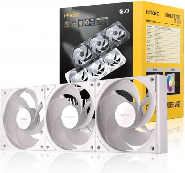 KIT 3 VENTILADORES AUXILIAR C120R A-RGB BLANCO ANTEC