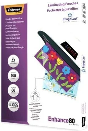 Fundas para Plastificar Fellowes 5306207/ A3/ 80 Micras/ 100 unidades
