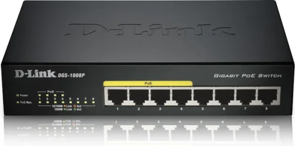 D-LINK SWITCH 8 PUERTOS 10/100/1Gbit w/4 PoE PORTS