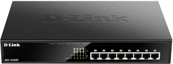 D-LINK SWITCH 8 PUERTOS 10/100/1Gbit RACK PoE