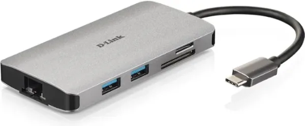 D-LINK DOCKING S USB-C 8 EN 1 HDMI/ETHERNET/LECTOR TARJETAS/SUMINISTRO ELECTRICO