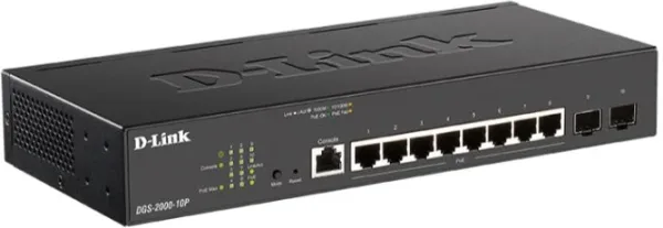 D-LINK SWITCH 8 PUERTOS 10/100/1Gbit w/2 SFP PoE