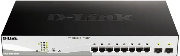 D-LINK SWITCH 10 PUERTOS 10/100/1Gbit w/2 Combo 1000BaseT/SFP  PoE+