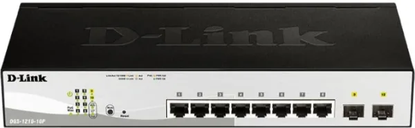 D-LINK SWITCH 10 PUERTOS 10/100/1Gbit w/2 Combo 1000BaseT/SFP PoE