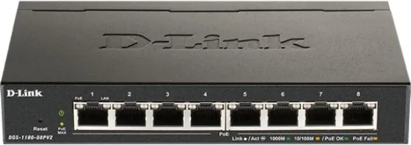 D-LINK SWITCH 8 PUERTOS 10/100/1Gbit PoE EASYSMART