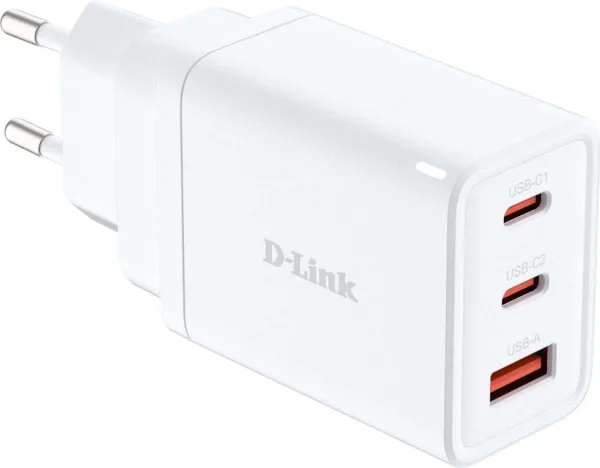 D-LINK CARGADOR PARED GaN 2xUSB-C + USB-A 65W