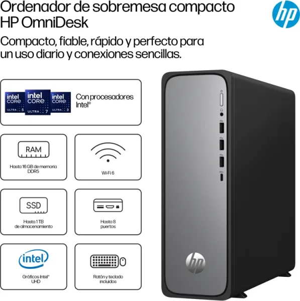 PC HP OMNIDESK SLIM S03-0020NS i3-14100 8GB 512GB FDOS
