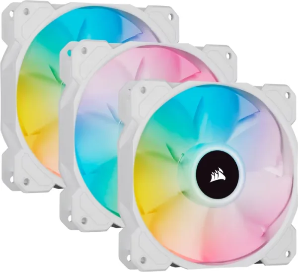 VENTILADOR AUXILIAR SP120 RGB ELITE 120MM WHITE TRIPLE PACK CORSAIR