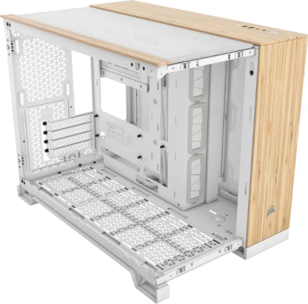 Caja Microatx 2500X Tg White/Bamboo Wood Corsair