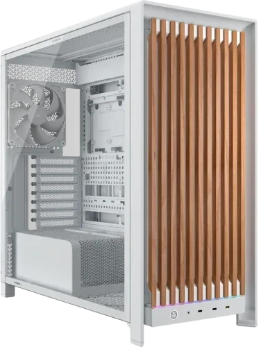 Corsair FRAME 5000D WOOD RS Midi Tower Nuez, Blanco