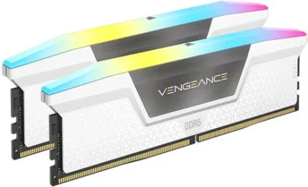 Memoria Corsair DDR5 64GB 2X32GB Pc6000 Vengeance RGB Blanca Cmh64Gx5M2B6000Z30W
