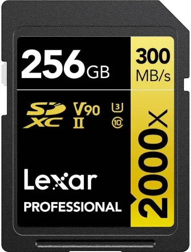 Lexar 256GB Professional 2000X Sdxc Uhs-Ii Cards, Up To 300MB/S Read 260MB/S Write C10 V90 U3