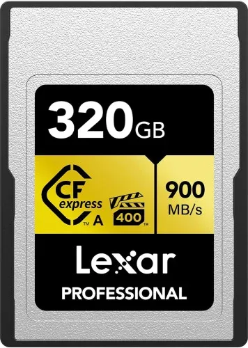 Lexar 320GB Professional Cfexpress Type a Card Gold Serie, Up To 900MB/S Read 800MB/S Write. Vpg 400