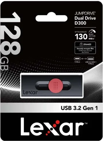 Lexar 128GB Dual Type-C And Type-A USB 3.2 Flash Drive, Up To 130MB/S Read