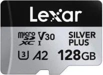 LEXAR 128GB LEXAR HIGH-PERFORMANCE SILVER PLUS MICROSDXC UHS-I, UP TO 205MB/S READ 150MB/S WRITE C10 A2 V30 U3,WITH ADAPTER