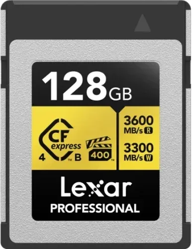 Lexar 128GB Professional Cfexpress 4.0 Type-B Card, Up To 3600MB/S Read 3300MB/S Write, 1000MB/S Sustained Write, Support 8K Raw Video