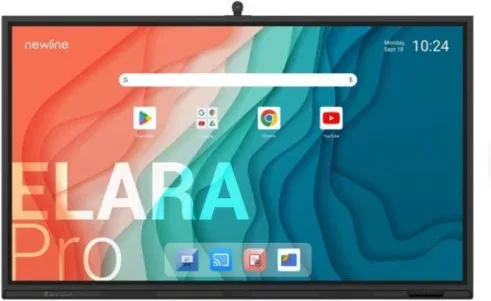 Newline Monitor Internativo Elara Pro (Tt-6523Qca+) 65", Android 13, Google Edla, Camara 4K, 8 Mic, Multi Usuario, 2X20W+Sub15W, WiFi 6 + Bl, NFC, USB-C 100W, USB-C Out, 16GB y 320GB, 40 Pt, Newline Apps, Ops Pc y Sdm Opc, 5 Años de Garantia On Site