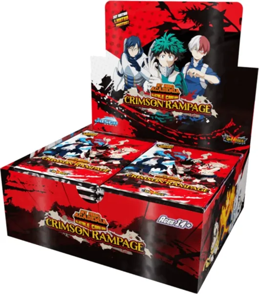 Juego de cartas my hero academia booster pack crimson rampage 24 unidades