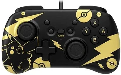 Gamepad hori controller mini pikachu black & gold para nintendo switch