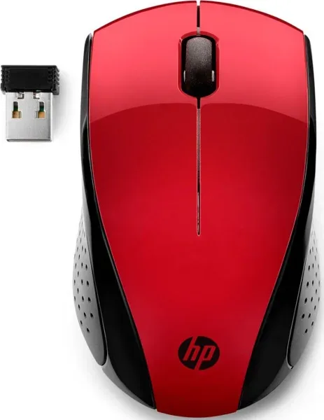 Ratón Inalámbrico HP 220/ Hasta 1600 DPI/ Rojo