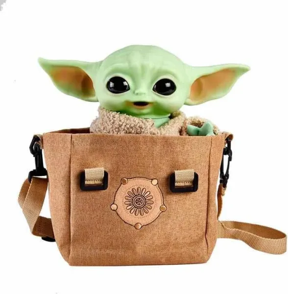 Peluche electronico con bandolera mattel star wars the mandalorian the child baby yoda 28 cm