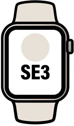 Apple Watch SE3/ GPS/ 44mm/ Caja de Aluminio Blanco Estrella/ Correa Deportiva Blanco Estrella M/L