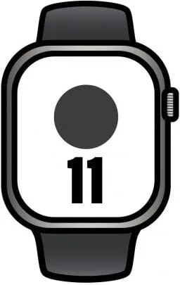 Apple Watch Series 11/ GPS/ Cellular/ 42mm/ Titanio Negro/ Pizarra Correa Deportiva Negro (S/M)