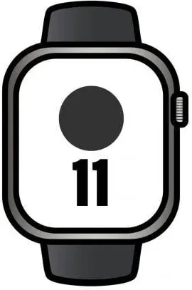 Apple Watch Series 11/ GPS/ Cellular/ 46mm/ Titanio Negro Pizarra/ Correa Deportiva Negra S/M