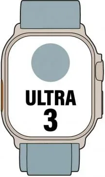 Apple Watch Ultra 3/ GPS/ Cellular/ 49mm/ Caja de Titanio Natural/ Correa Loop Alpine Azul Claro S