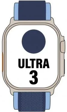 Apple Watch Ultra 3/ GPS/ Cellular/ 49mm/ Caja de Titanio Natural/ Correa Loop Trail Azul/azul brillante M/L