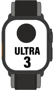 Apple Watch Ultra 3/ GPS/ Cellular/ 49mm/ Caja Titanio Negro/ Correa Trail Loop Negra M/L