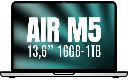Apple Macbook Air 13,6"/ M5 10-Core CPU/ 16GB/ 1TB SSD/ 10-Core GPU/ Plata
