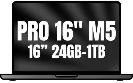 Apple Macbook Pro 16"/ M5 Pro 18-Core CPU/ 24GB/ 1TB SSD/ 20-Core GPU/ Negro Espacial