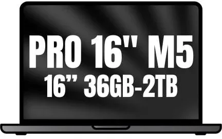 Apple Macbook Pro 16"/ M5 Max 18-Core CPU/ 36GB/ 2TB SSD/ 32-Core GPU/ Negro Espacial