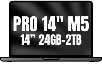 Apple Macbook Pro 14"/ M5 Pro 18-Core CPU/ 24GB/ 2TB SSD/ 20-Core GPU/ Negro Espacial