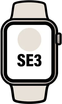 Apple Watch SE3/ GPS/ 44mm/ Caja de Aluminio Blanco Estrella/ Correa Deportiva Arena M/L