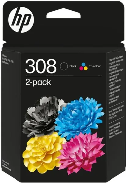 Pack cartuchos tinta hp 308 negra - tricolor