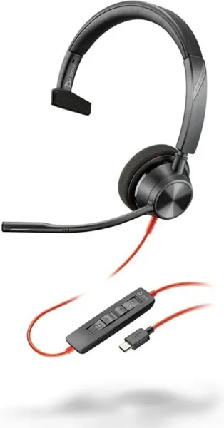 Auriculares poly monoaurales blackwire 3310 USB - c + adaptador USB - c - a