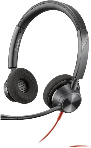 Auriculares Poly Blackwire 3320 para Microsoft Teams USB-C + Adaptador USB-C/A/ con Micrófono/ USB Tipo-C/ Negros