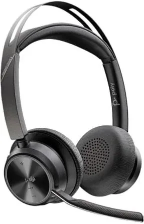 Auriculares Inalámbricos Poly Voyager Focus 2 para Microsoft Teams + Adaptador USB-C-A + Soporte de Carga/ con Micrófono/ Bluetooth/ Negro