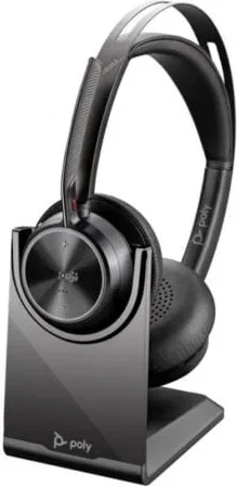 Auriculares Inalámbricos Poly Voyager Focus 2 Microsoft Teams + Adaptador USB-C-A + Soporte de Carga/ con Micrófono/ Bluetooth/ Negros