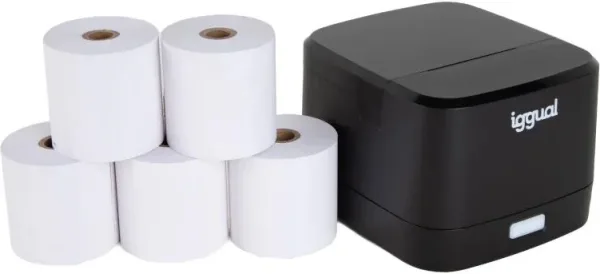 iggual Kit impresora térmica TP EASY 58 + 5 rollos