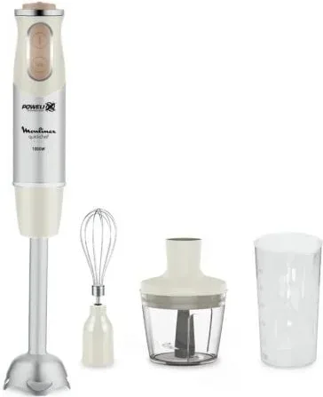 Batidora de mano Moulinex Quickchef/ 1000W/ 10 Velocidades/ Capacidad 800ml/ Incluye Varillas, Picadora y Vaso Medidor